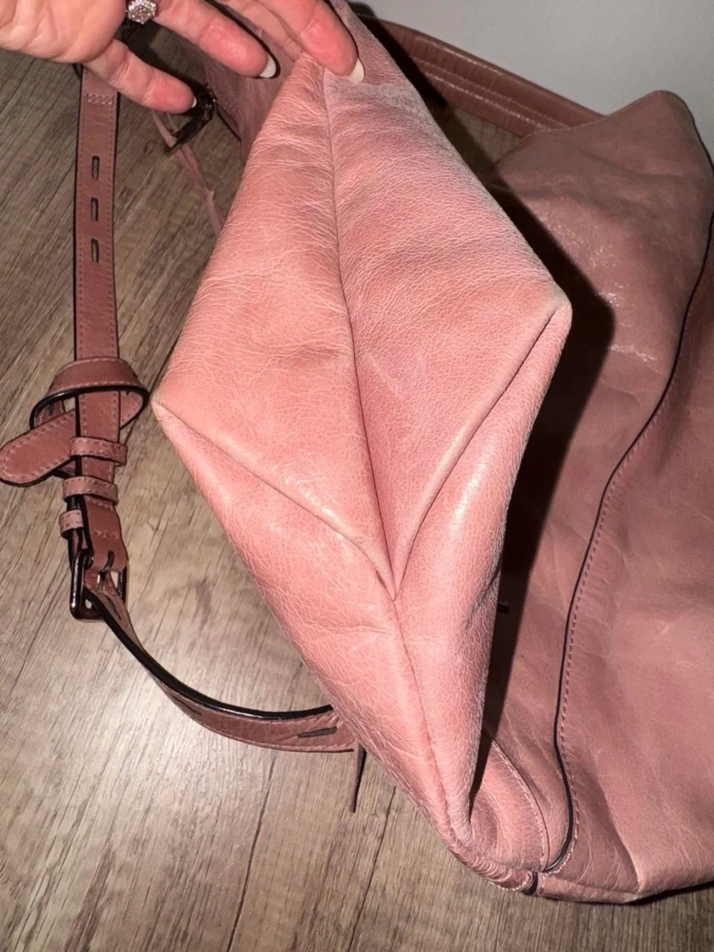 Rebecca Minkoff Rose Mauve Leather Hobo Shoulder Bag